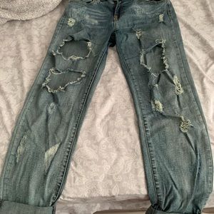 Distressed jeans